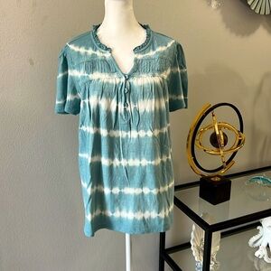 Gloria Vanderbilt Arctic Tie Dye Henley size M